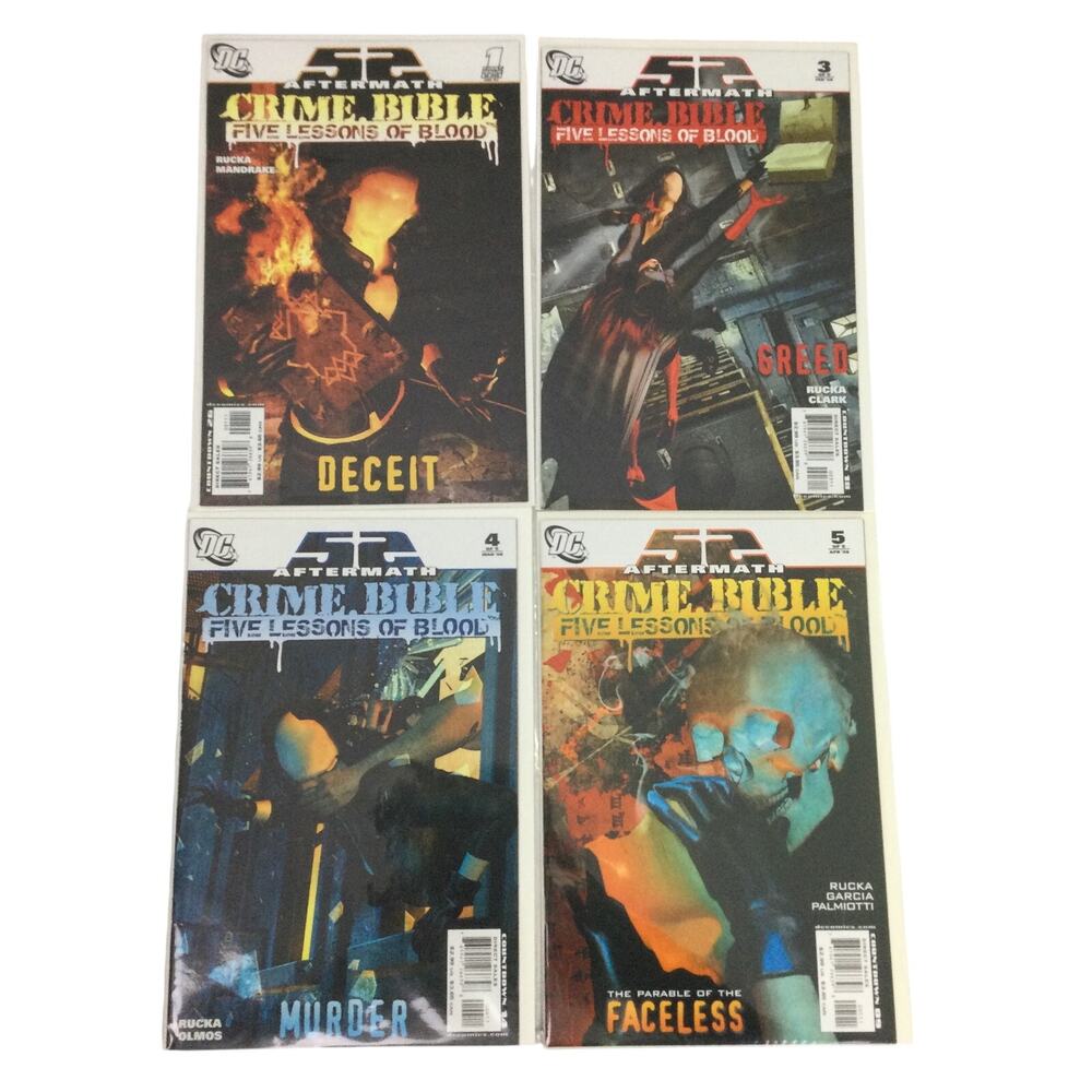 DC Comics 52 Aftermath Crime Bible Five Lessons of Blood 1, 3-5 Four Comic Books